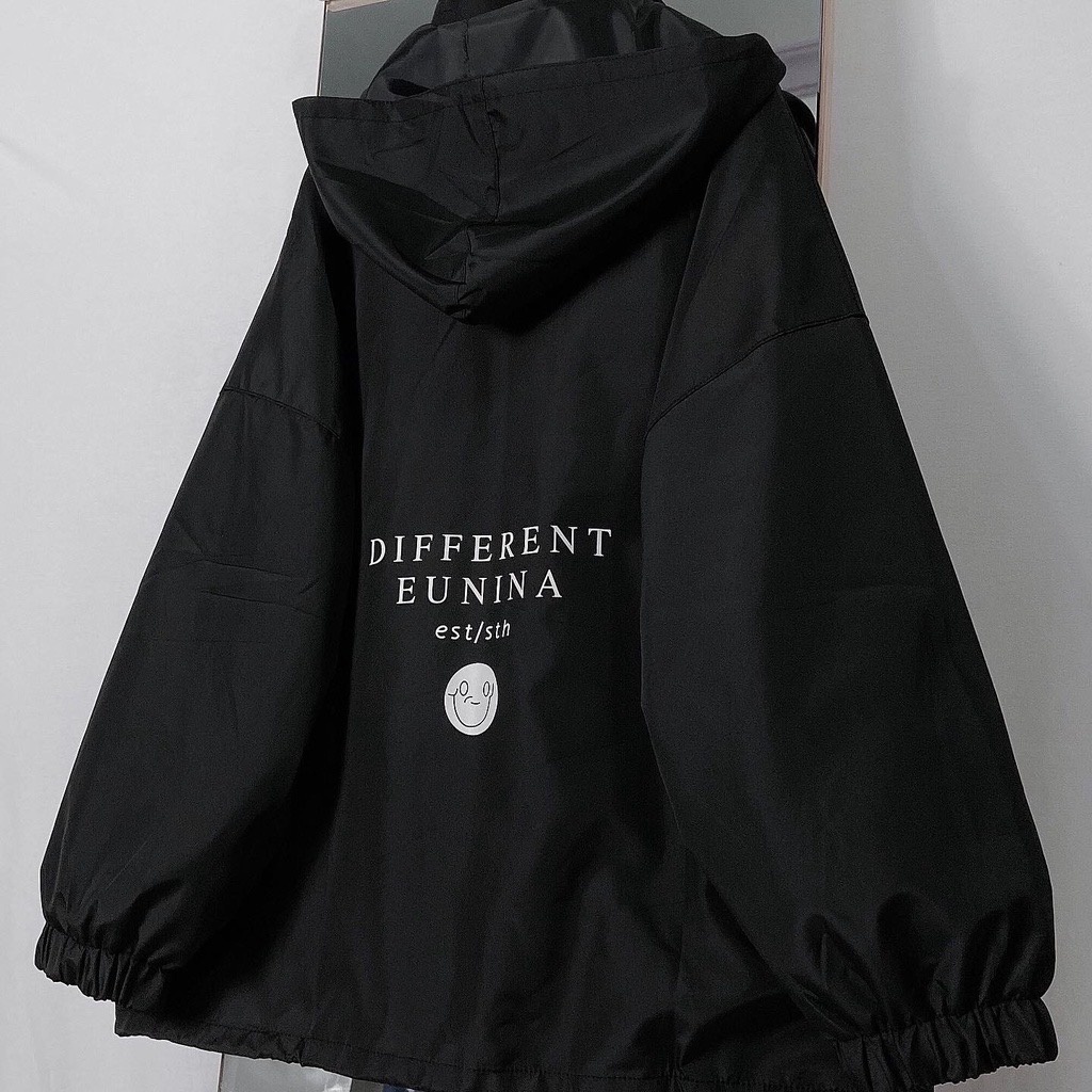 Áo khoác dù Jacket Nam Nữ mặt cười UNISEX TIBU, nón/mũ tháo rời - ulzzang - form rộng Hàn Quốc