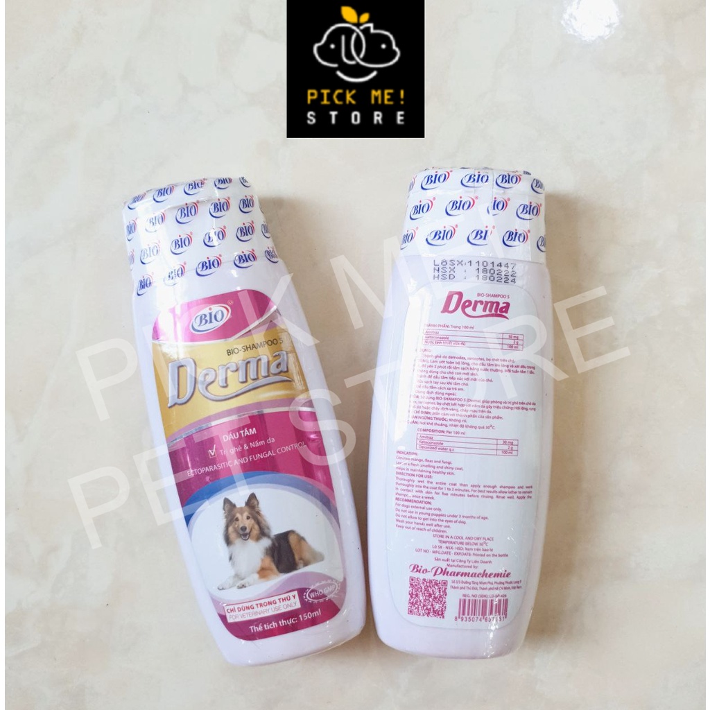 Bio Derma 150ml - Sữa tắm Ngừa Ghẻ, Nấm Da, Xà Mâu, Bệnh Ngoài Da Cho CHÓ