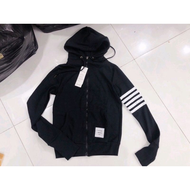 Khoác thun gân đen