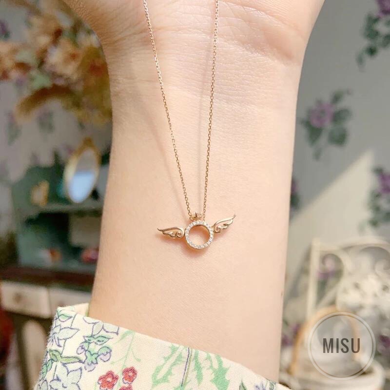 [Rẻ Vô Địch] Dây Chuyền Mạ Vàng Đính Đá Hình Đôi Cánh Thiên Thần Xinh Xắn - Misu Shop