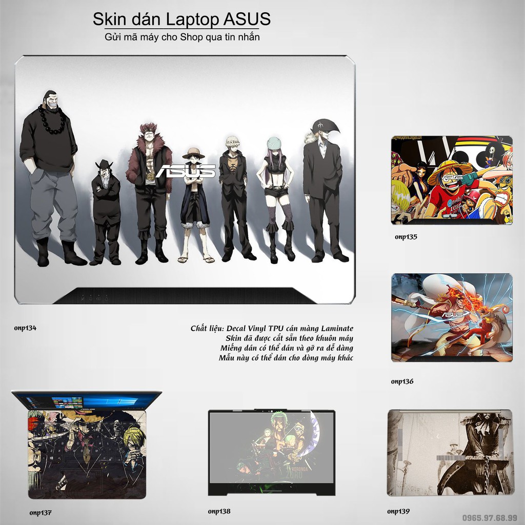 Skin dán Laptop Asus in hình One Piece nhiều mẫu 16 (inbox mã máy cho Shop)