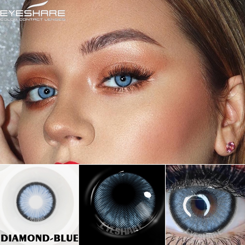 Cặp kính áp tròng EYESHARE 5 màu sắc tùy chọn trong suốt thời trang
