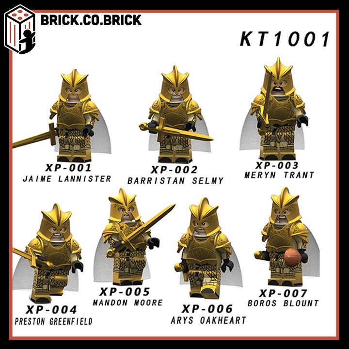 Lego minifigures Hiệp sỹ giáp vàng Game of Throne - Đồ chơi lắp ráp trung cổ Trò Chơi Vương Quyền KT1001