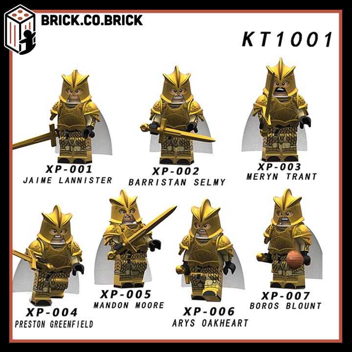 Minifigures Hiệp sỹ giáp vàng Game of Throne Đồ chơi lắp ráp trung cổ Trò Chơi Vương Quyền KT1001