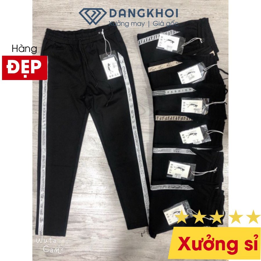 Quần Thun Nữ 💚Freeship💚 Quần Chun Nữ Dài Ống Suông Dài Mặc Nhà Sọc Viền Chất Umi Hàn