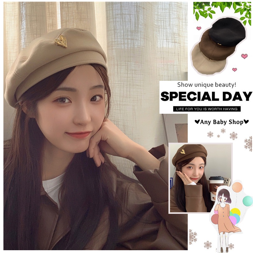 Nón mũ nồi -bánh tiêu hot hit đính trái tim sang chảnh nhiều màu xinh yêu (hàng có sẵn) ❣❣7