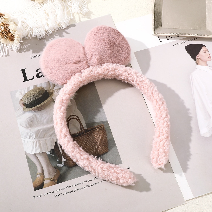 Băng đô cài tóc hình chú gấu nhồi bông mềm mại phong cách Hàn Quốc xinh xắn