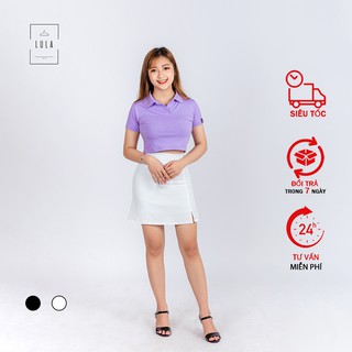 Chân váy chữ A ngắn xẻ trước, có quần trong chống lộ, chân váy xẻ đẹp, đen, trắng đến từ LULA BOUTIQUE