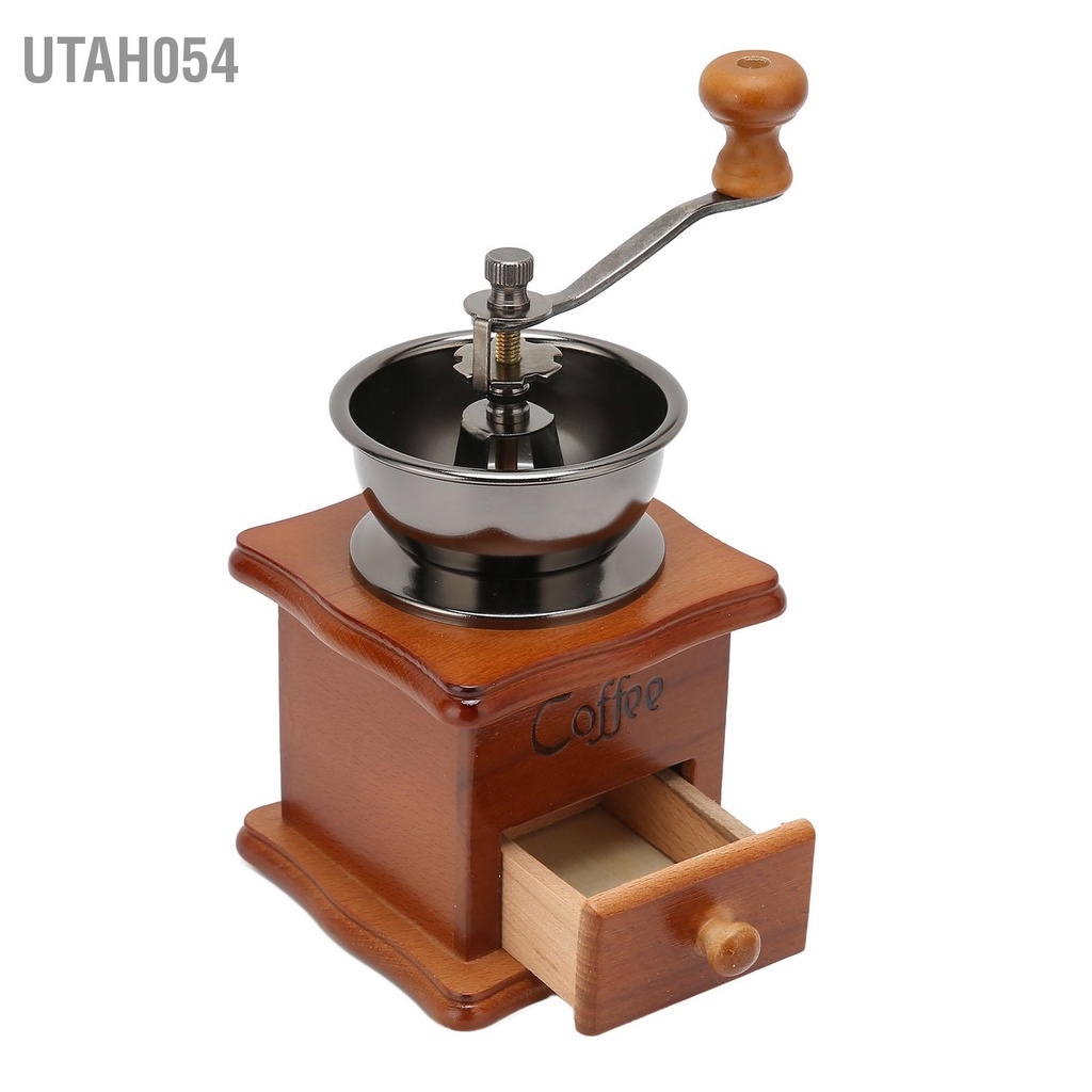 [Hàng Sẵn] Máy xay cafe Cối xay cà phê hạt quay tay cổ điển tiện lợi【Utah054】