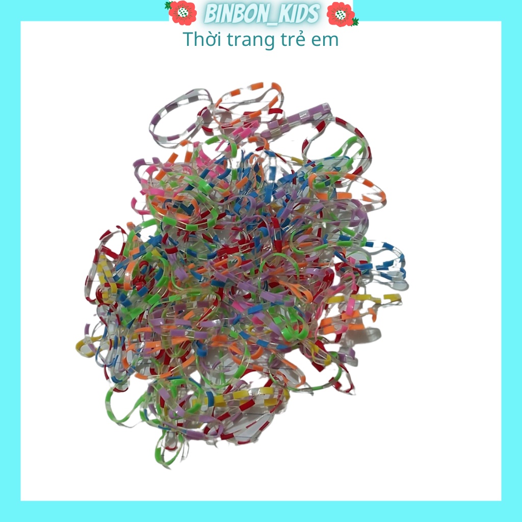 Chun buộc tóc cho bé gái BINBON KIDS, chun buộc tóc bé gái hàn quốc cho bé nhiều màu cute 130 Chiếc 1 gói