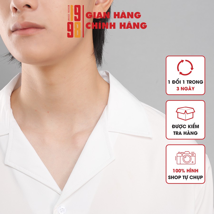 Áo sơ mi tay ngắn áo sơ mi cổ vest tay ngắn from rộng thương hiệu 1998 | BigBuy360 - bigbuy360.vn