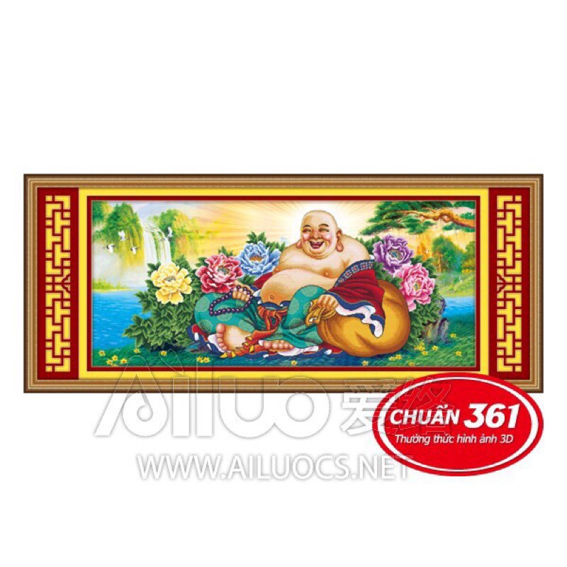 Tranh thêu chữ thập Phật Di Lạc 53261 (165x76) chưa thêu