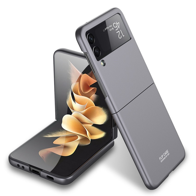 Ốp điện thoại nhựa cứng siêu mỏng màu trơn nhám thời trang cho Samsung Galaxy Z Flip 3