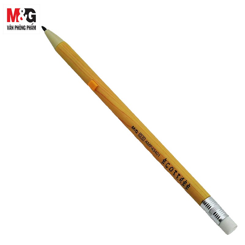 Combo 1 bút chì than và 1 ruột dày 0,5 mm M&amp;G AMP43401 &amp; ASL36108 Vỏ nhựa với nút đẩy than chì bên trong
