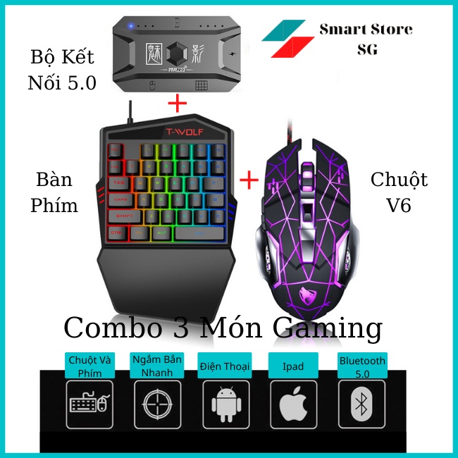 Combo Gaming Bộ Chuyển Đổi Chơi Pubg Meiying M1 Pro Bàn Phím K15 Chơi Free Fire Cho Game Thủ Đẳng Cấp