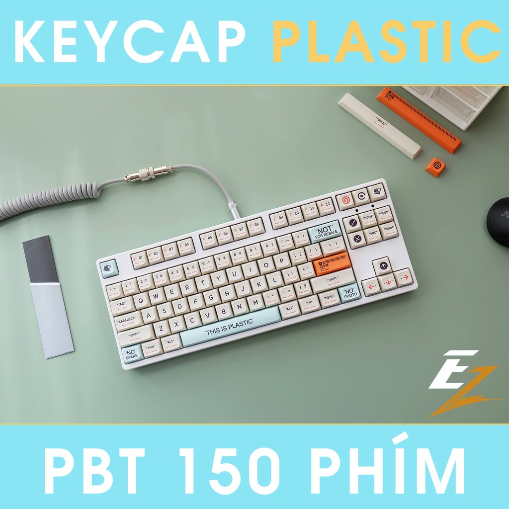 Keycap Cho Bàn Phím Cơ Plastic Thick PBT Dyesub 150 Phím XDA Profile Của EZPC