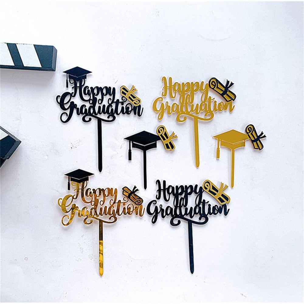 LEISURE Cake Toppers DIY Congrats Grad|Bachelor Cap Student Graduation Ceremony Decor Happy Graduation