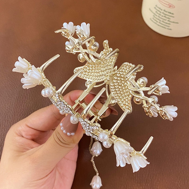 Kẹp Tóc Hình Bướm Đính Ngọc Trai Thời Trang Hàn Quốc