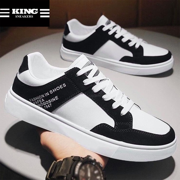 Giày nam sneaker thể thao màu trắng giá rẻ cho học sinh đi học đep OCT