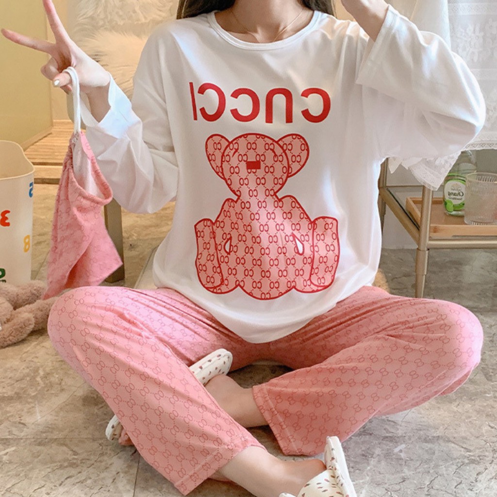 Bộ đồ ngủ, đồ ngủ nữ dài tay pijama freesize cotton hàng Quảng Châu siêu đẹp (ẢNH/VIDEO THẬT) | BigBuy360 - bigbuy360.vn