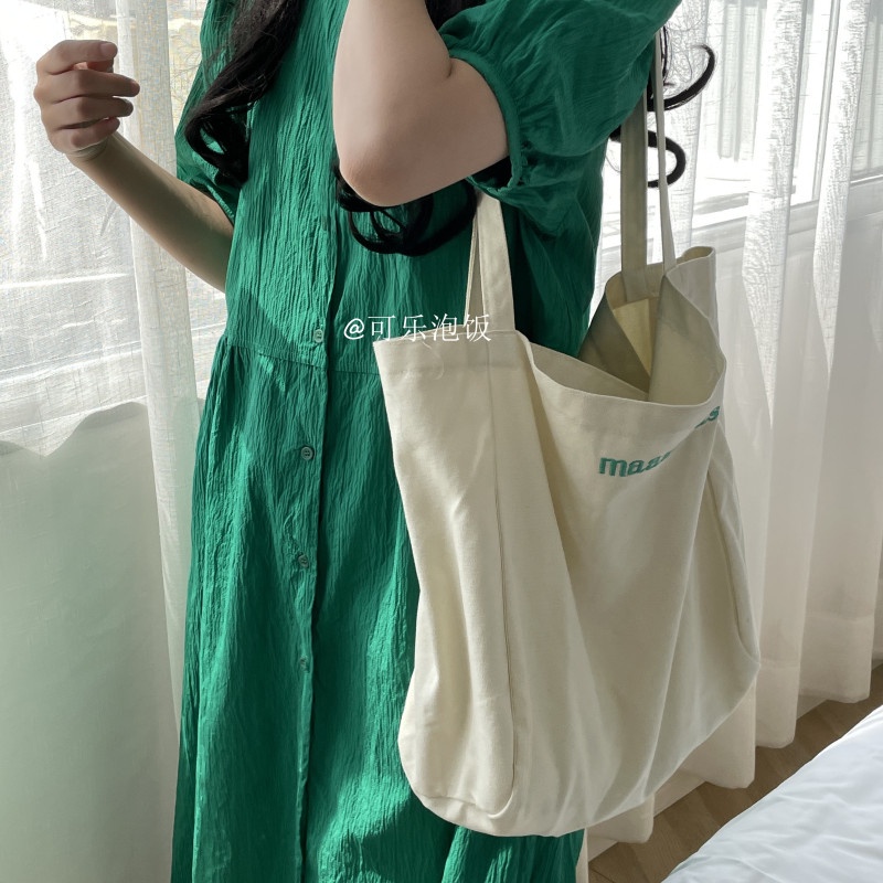 Túi Xách Canvas Cỡ Lớn Màu Sắc Ngọt Ngào Thời Trang