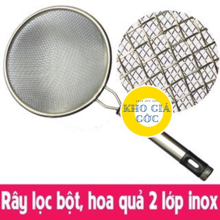 Muỗng Lọc iNox 2 Lớp Lưới Tay Cầm Chắc Chắn Cỡ 14cm