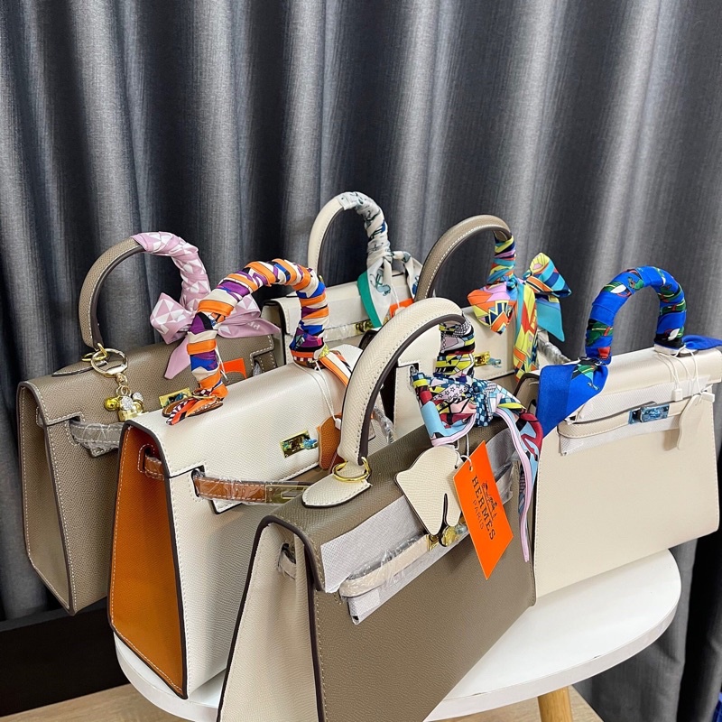 M3001 Túi HM Hồng phối  Màu cực hiếm size 25 Tặng kèm khăn