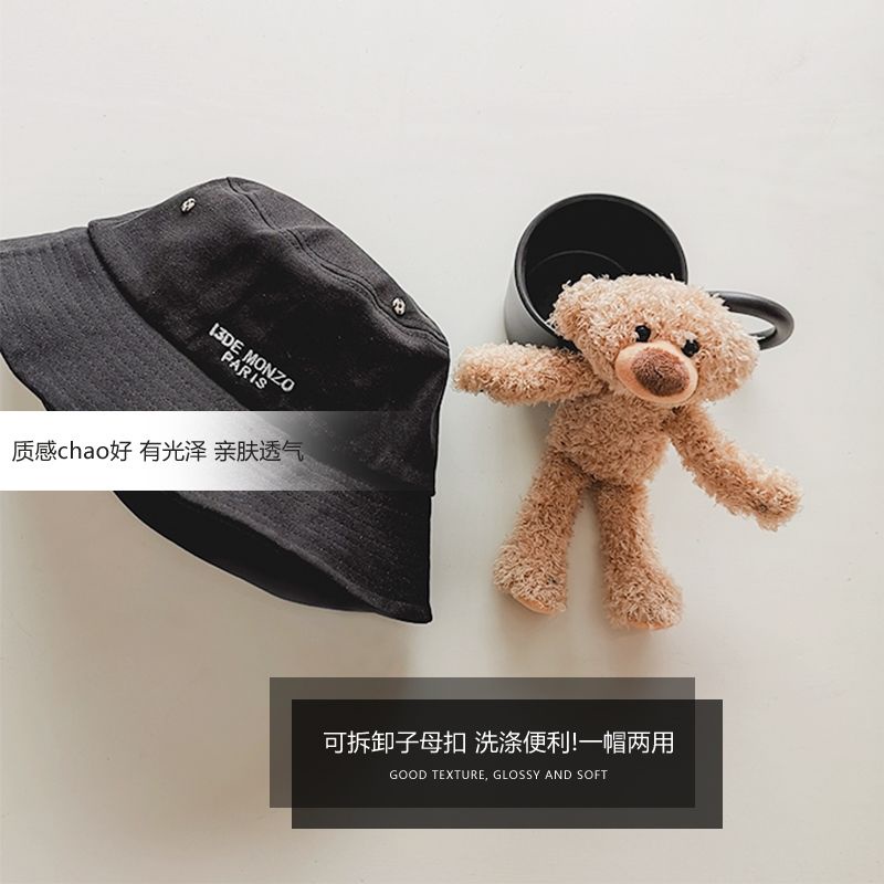 Mũ len chống nắng ba chiều đính hình gấu búp bê phong cách Hàn Quốc cho nữ