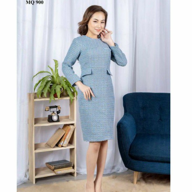 đầm dạ tweed sang trọng ( có clip cận cảnh chất vải)