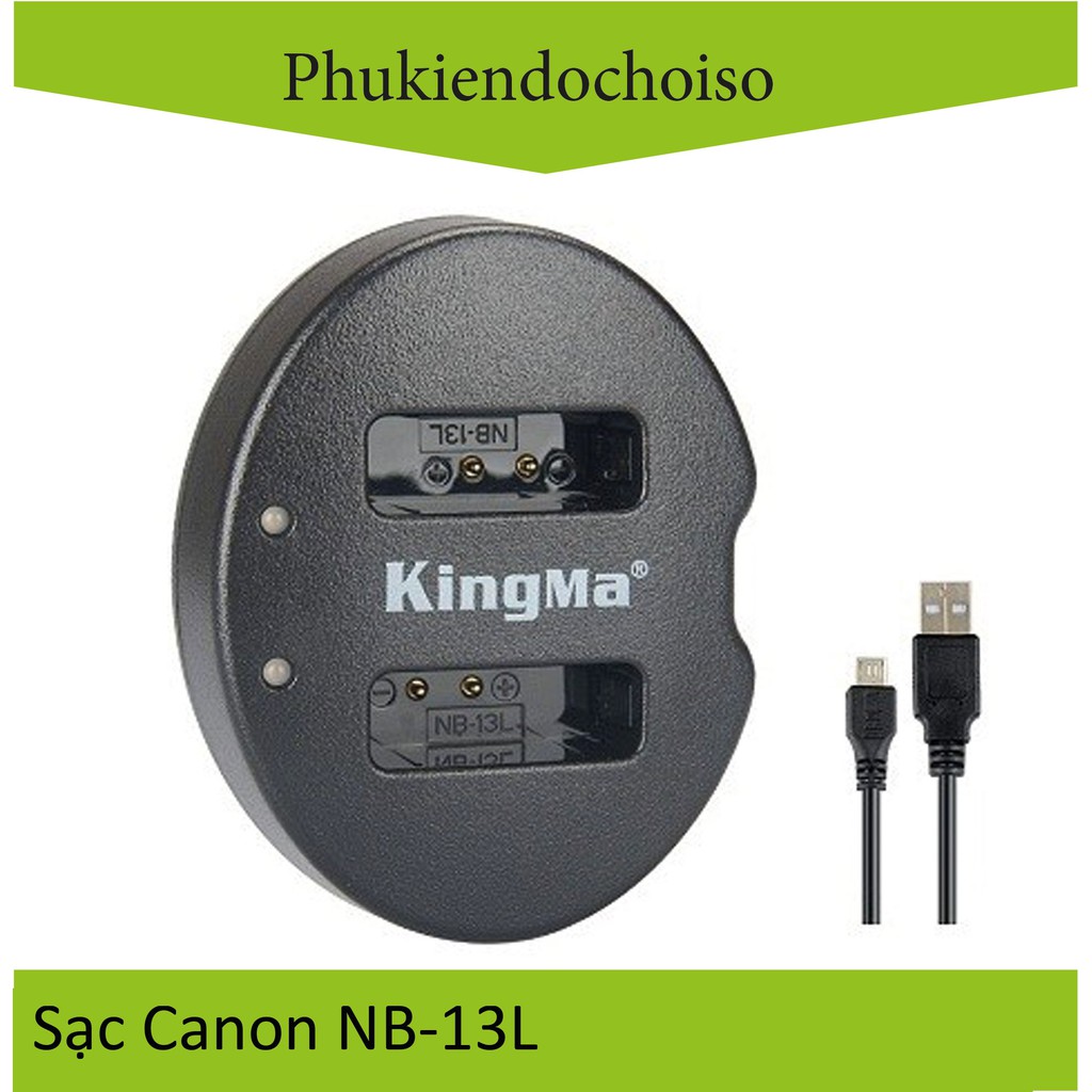 Bộ 2 pin 1 sạc Kingma cho Canon NB-13L + Hộp đựng Pin, Thẻ nhớ