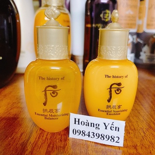 [NGĂN LÃO HÓA] Cặp nước HOA HỒNG SỮA DƯỠNG WHOO VÀNG 20ml/chai - TÁCH SET K HỘP