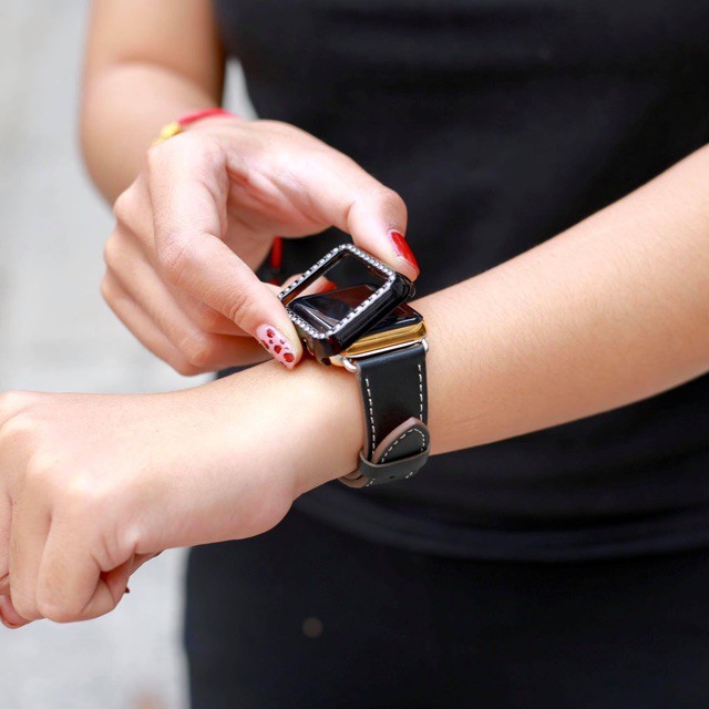 Ốp viền đính đá lấp lánh cho Apple Watch đồng hồ thông minh iWatch Series 1/ 2/ 3/ 4/ 5/ 6/ SE size 38mm 40mm 42mm 44mm
