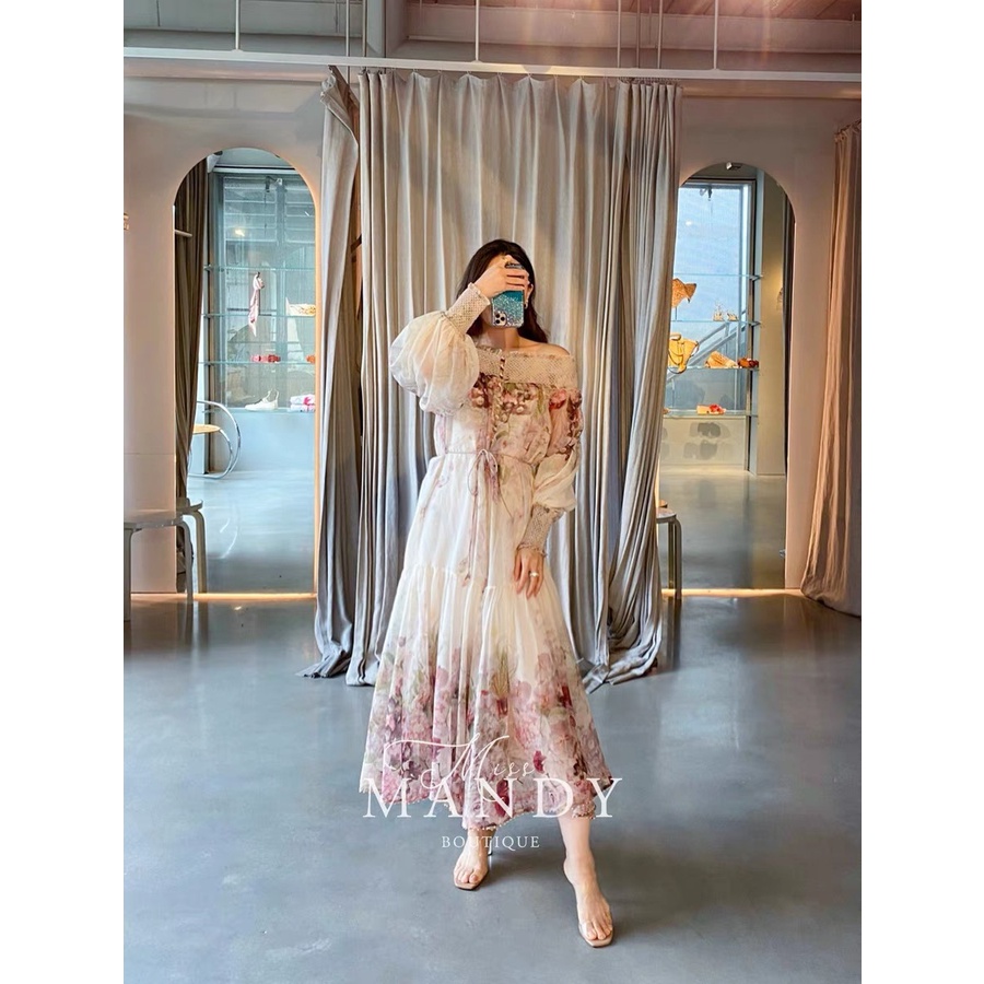 Đầm nữ thời trang cao cấp Zimmerman thiết kế mẫu hoa, phong cách ngọt ngào, điệu đà