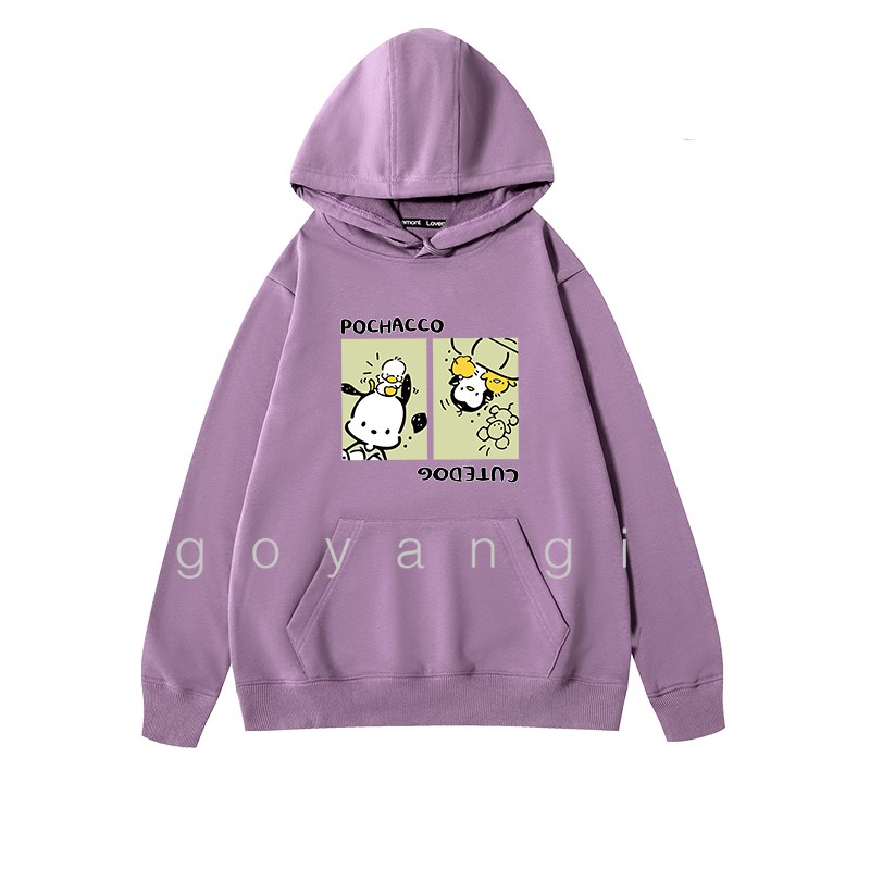 Áo hoodie Chó và cánh cụt oversize Unisex phong cách Hàn Quốc