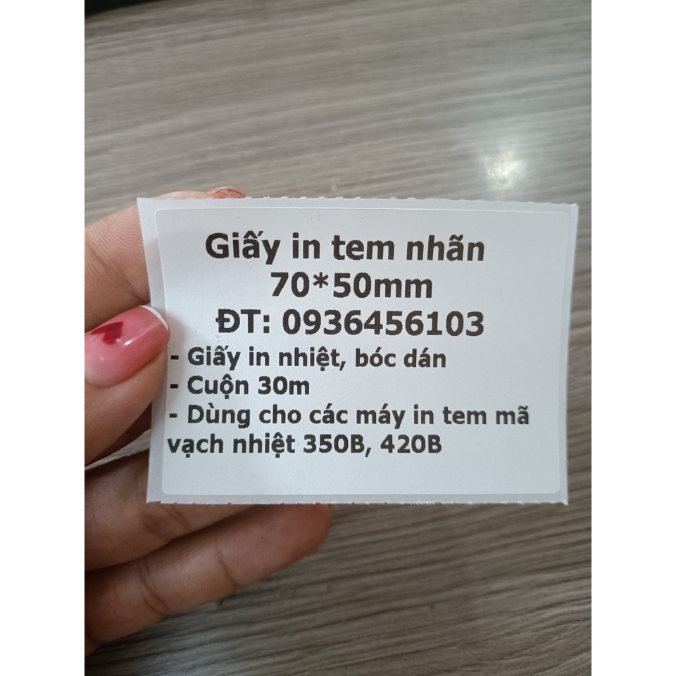 Giấy in tem nhiệt 70*50mm cuộn 30m