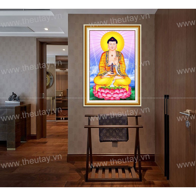 Tranh Đính Đá ABC 3D Nam Mô Dược Sư Lưu Ly Quang Vương Phật D9775 , DF2570  KT:35X50CM