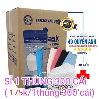 THÙNG 300 CHIẾC- KHẨU TRANG 4D/ KHẨU TRANG KF94 - KHẨU TRANG Y TẾ QUYỀN ANH CHÍNH HÃNG