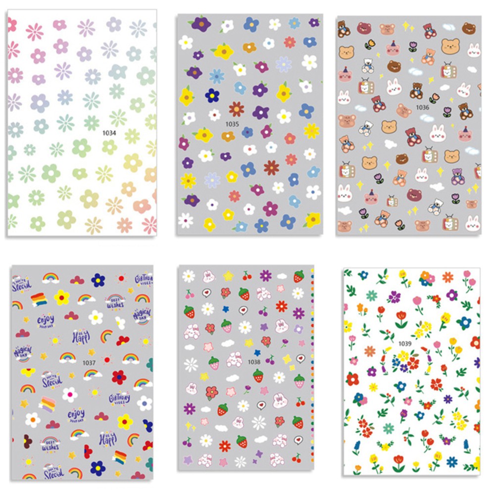[Hàng mới về] Miếng dán trang trí móng tự dính hình thỏ phong cách Hàn Quốc đáng yêu