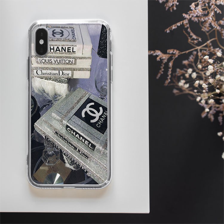 Ốp lưng quyển sách Chanel  ánh bạc lấp lánh cho Iphone 5 6 7 8 Plus 11 12 Pro Max X Xr BRD20210022