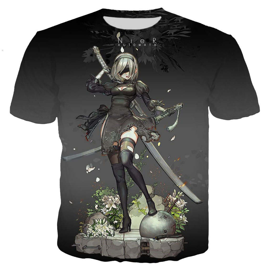 Áo Thun Tay Ngắn In Hình Nier Automata 3D Thời Trang Harajuku Năm 2021 Cho Nam Và Nữ
