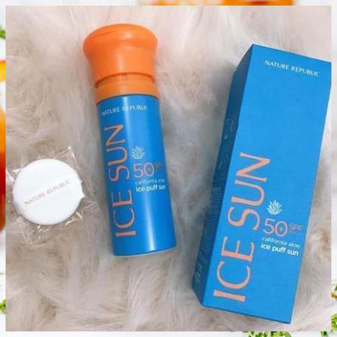 [Chính Hãng] Kem Chống Nắng Nature Republic Ice Sun SPF50+ California Aloe Ice Puff Sun