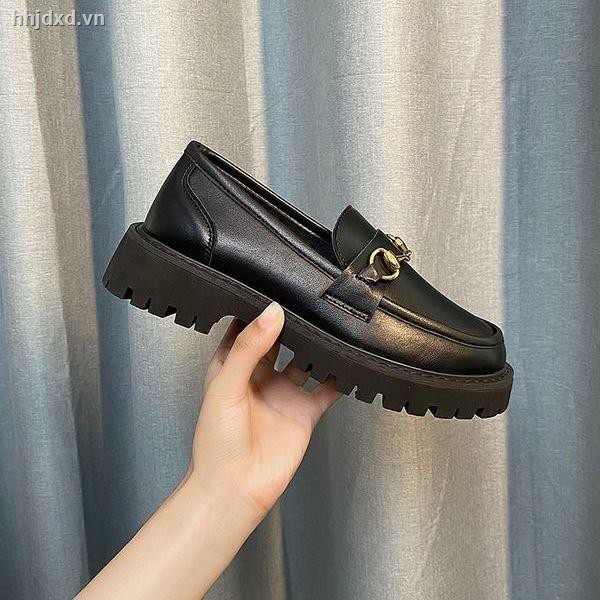 Giày Da Đế Bằng Thiết Kế Độc Đáo Thời Trang Thu Đông 2020 Cho Nữ