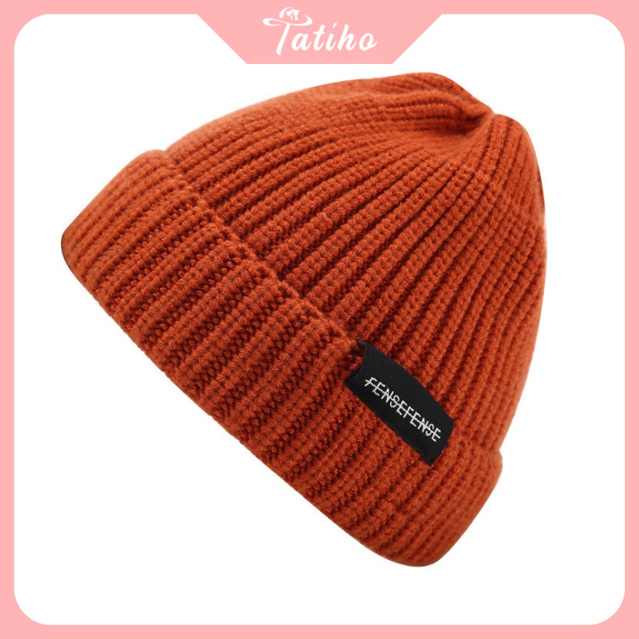 Mũ Len Nam Nữ, Nón Len Chất Đan Dày Dặn Trơn Phối FENSEFENSE Phong Cách Hàn Quốc Thời Trang Unisex Thu Đông - Mã NL004