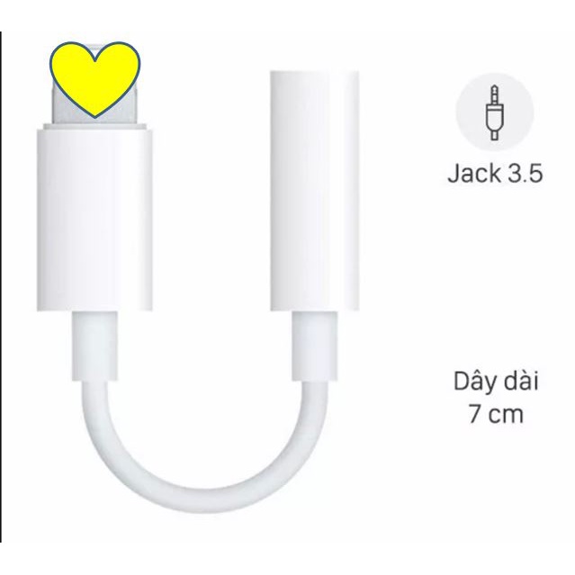 Cáp chuyển đổi tai nghe IP sang chân tròn 3.5 mm cắm tai nghe kết nối Bluetooth