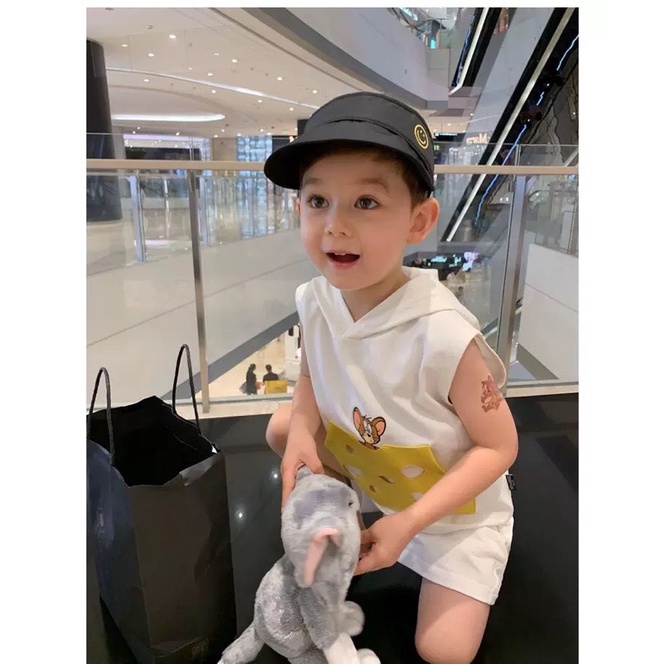 Set 2 bộ hoodie sát nách cho bé trai - Mẫu chuột Jerry
