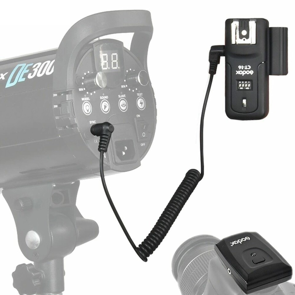 Bộ Kích Hoạt Đèn Flash Máy Phát Radio Godox CT-16 6 Kênh Và 2 Bộ Nhận Dành Cho Canon Nikon Pentax Studio Speedlite Flash