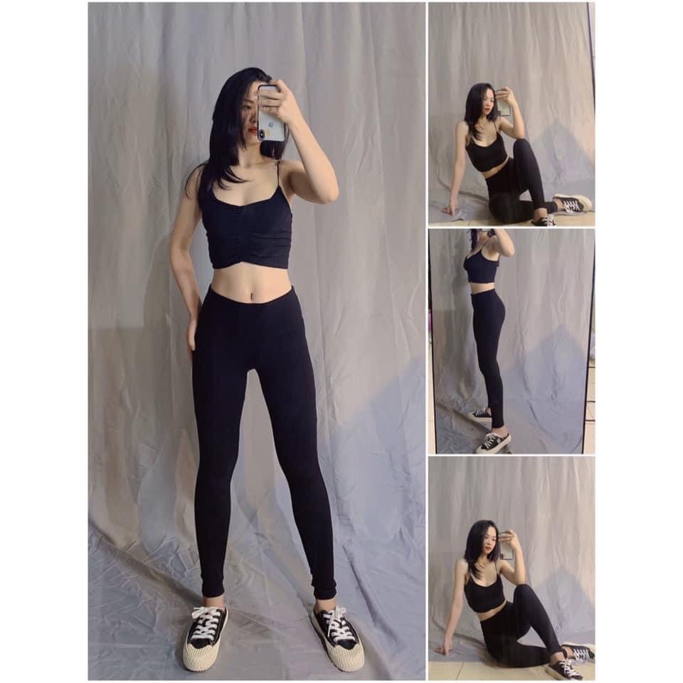 Quần legging, quần legging lửng, ngố, cạp cao bản to chất cotton siêu co giãn | BigBuy360 - bigbuy360.vn