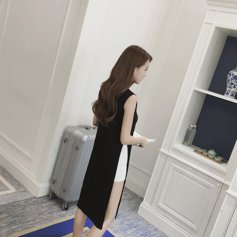 Đầm thun nữ cổ tròn xẻ tà thời trang Hàn Quốc
