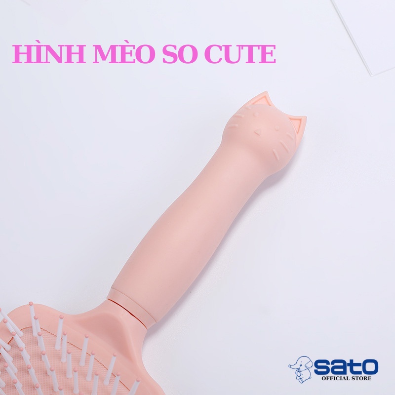 Lược gỡ rối chải tóc cán cầm cute dành cho bạn gái