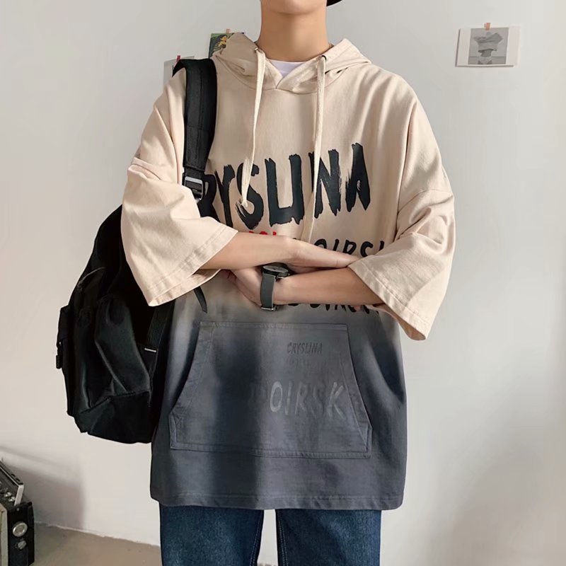 Real shot new letter printing comfortable fashion front pocket stitching design casual hoodie | BigBuy360 - bigbuy360.vn